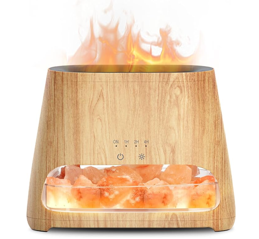 Diffuseur d’Huiles Essentielles & Lampe en Cristal de Sel Himalaya