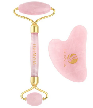 Coffret Soin Visage – Rouleau de Jade & Gua Sha en Quartz Rose