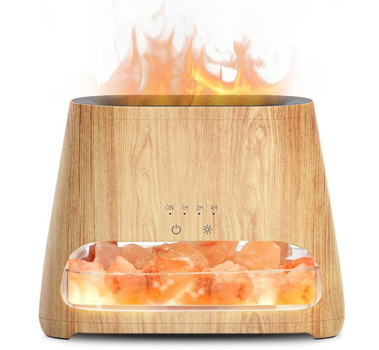 Diffuseur d’Huiles Essentielles & Lampe en Cristal de Sel Himalaya