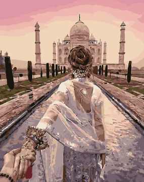 🎨 Kits de Peinture par Numéros – Escapade Romantique au Taj Mahal 🏰